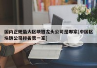 国内正规最大区块链龙头公司是哪家[中国区块链公司排名第一家]
